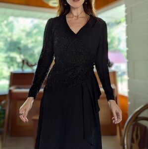 Vintage 80s Textured Wrap Dress